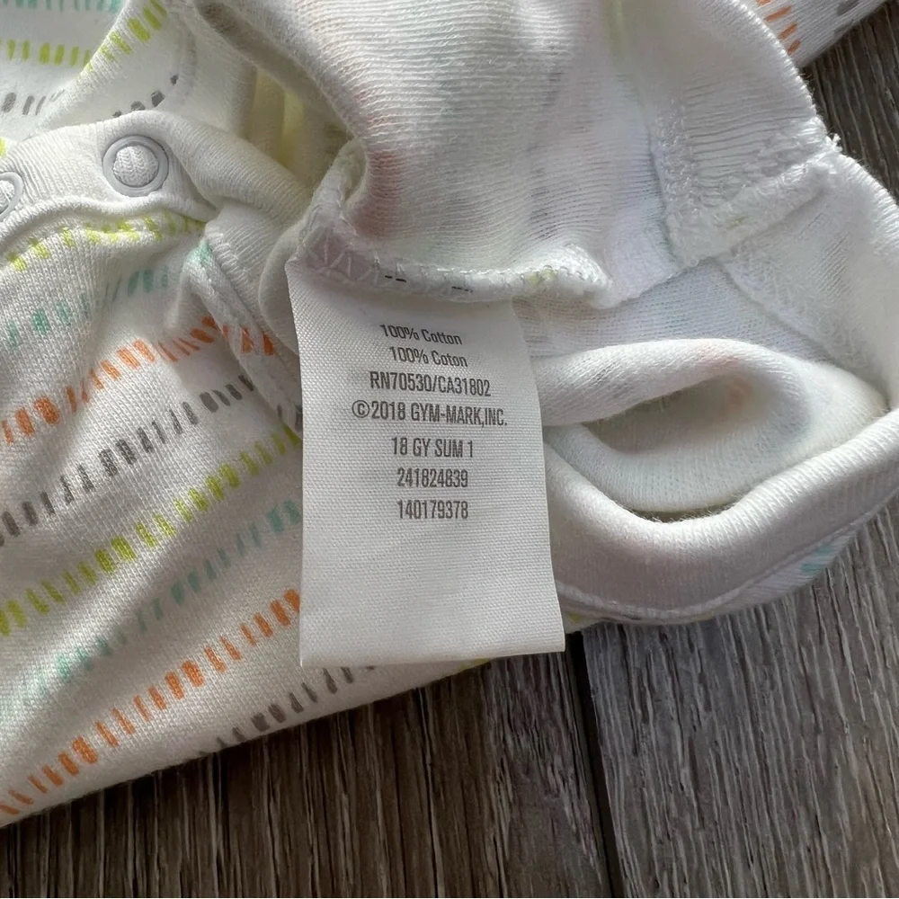 GYMBOREE SHORT SLEEVE BODYSUIT NEUTRAL WHITE 3-6MO